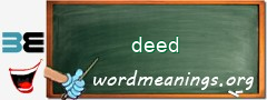 WordMeaning blackboard for deed